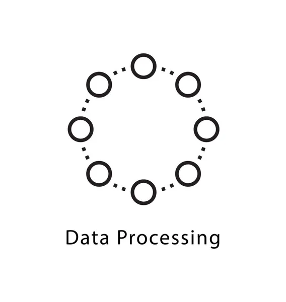 Datenverarbeitung Vektor Liniensymbol — Stockvektor