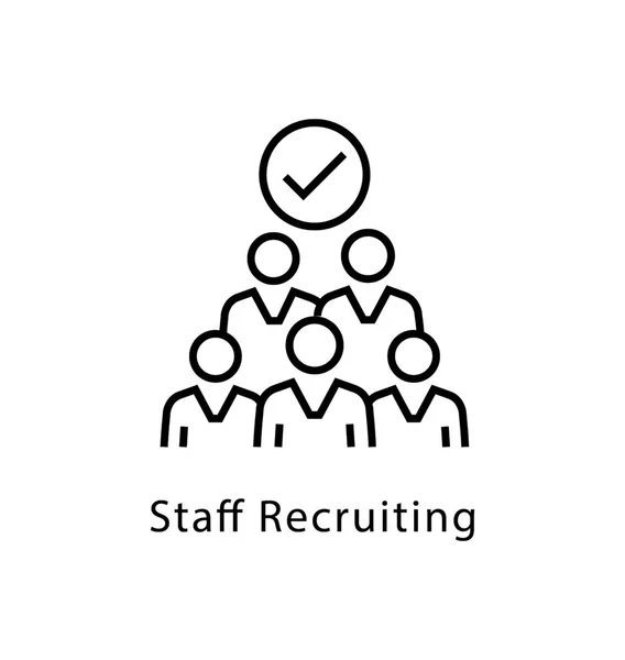 Staff Recruitment Vector Line Icon