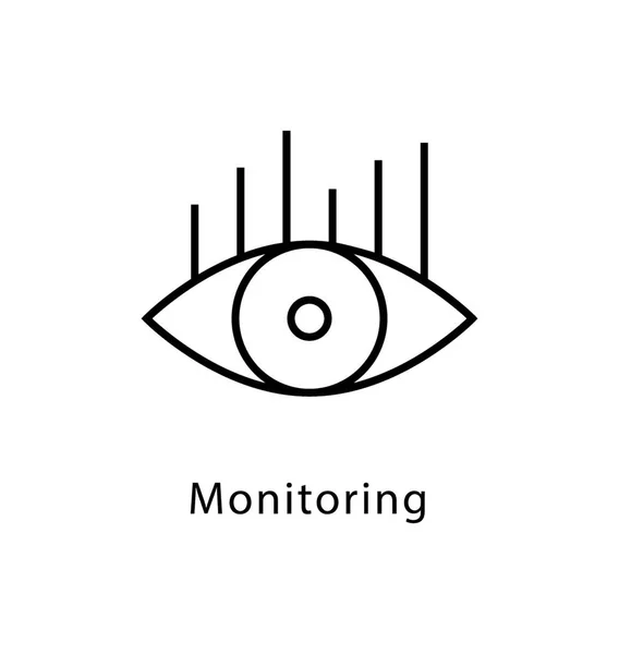 Monitoramento Vector Line Icon —  Vetores de Stock