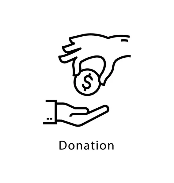 Donación Vector Line Icono — Vector de stock