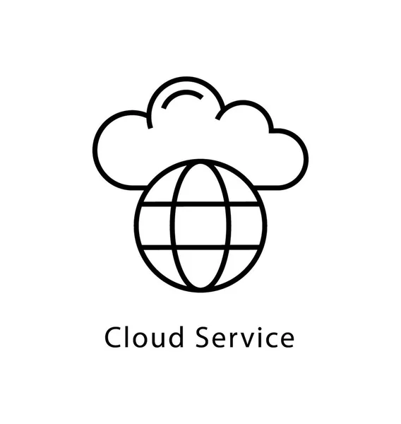 Cloud Service Vector Line Icono — Archivo Imágenes Vectoriales