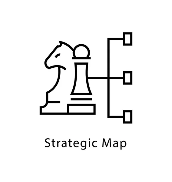 Stratejik Harita Vektör Satırı Simgesi — Stok Vektör