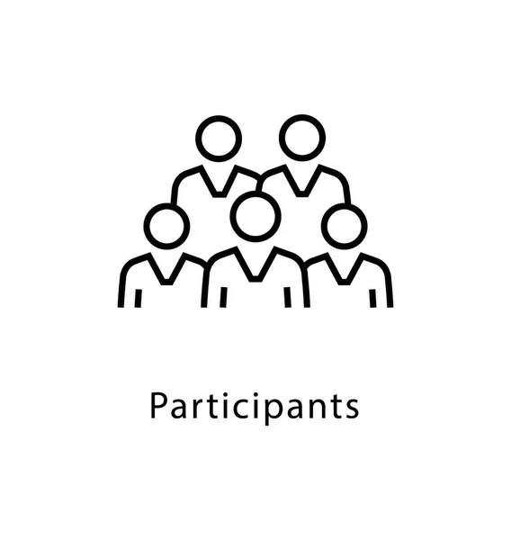 Participants Vector Line Icon — Stock Vector