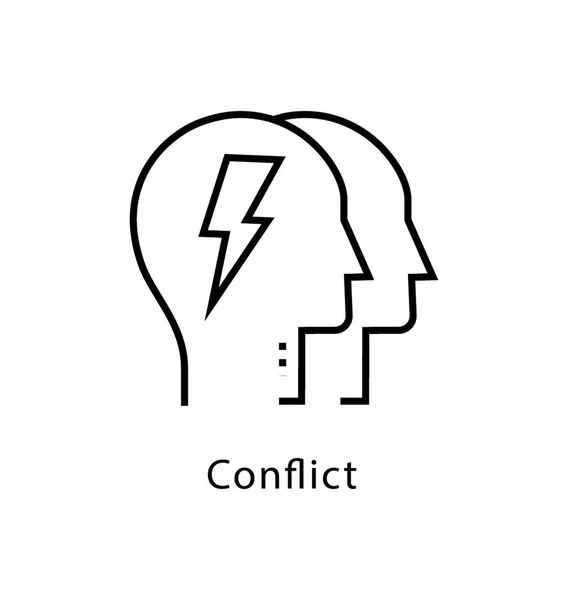 Konfliktvektorlinien Symbol — Stockvektor