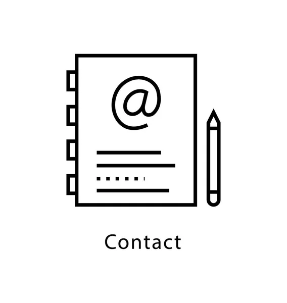 Icône Ligne Vectorielle Contact — Image vectorielle