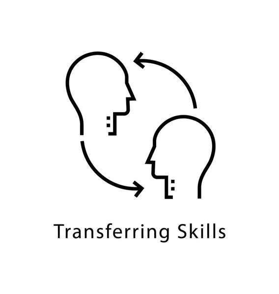 Transferring Skills Vector Line Icon — Stock Vector