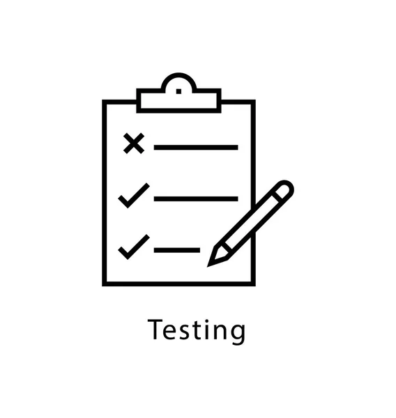 Testing Vector Line Icon — Stock Vector