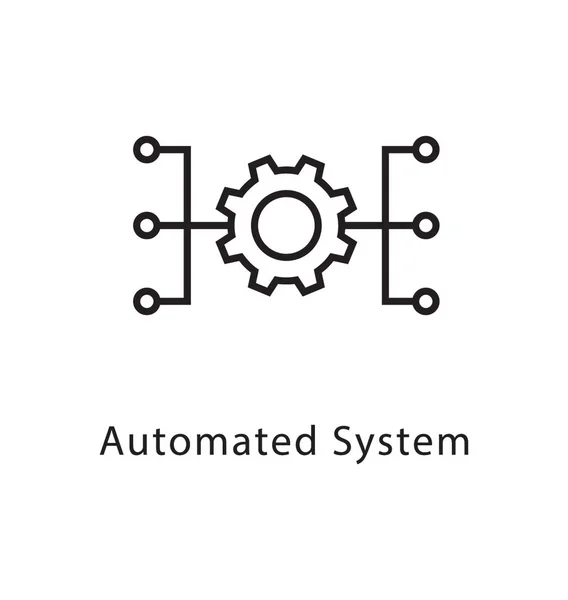 Automated System Vector Line Icon — Stock Vector