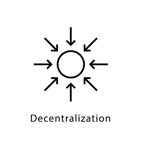 Icona Linea Vettoriale Decentramento — Vettoriale Stock