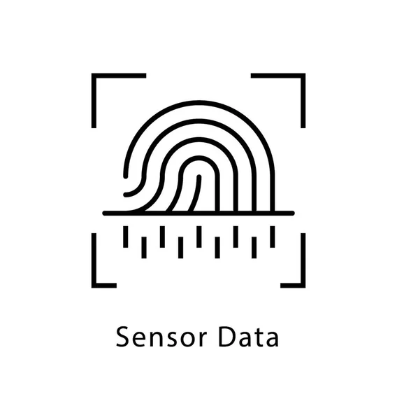 Sensor Datos Vector Line Icon — Vector de stock
