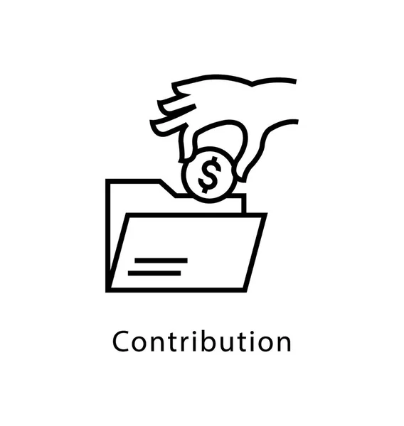 Contribution Vector Line Icon — Stock Vector