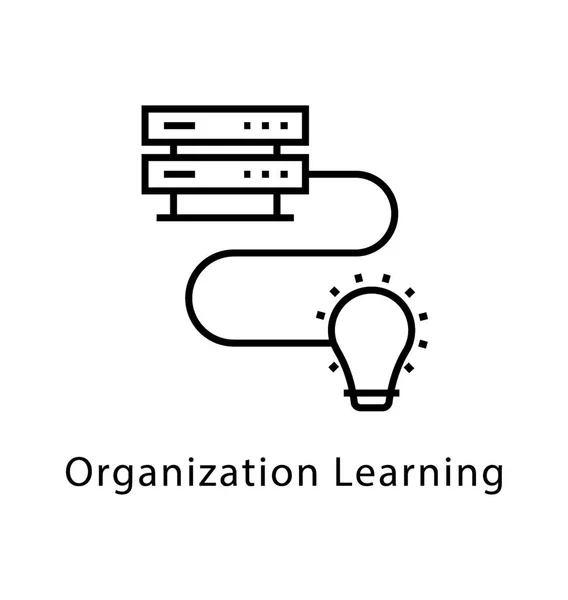 Organization Learning Vector Line Icon — Stock Vector