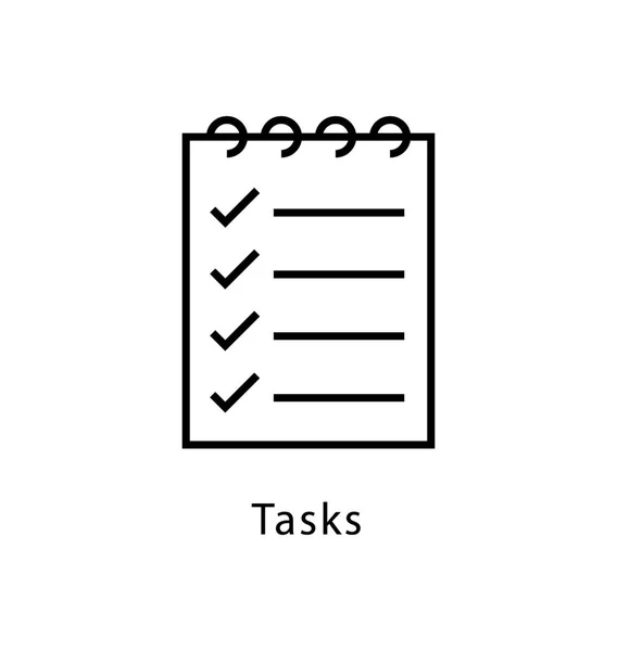 Tasks Vector Line Icon — Stock Vector