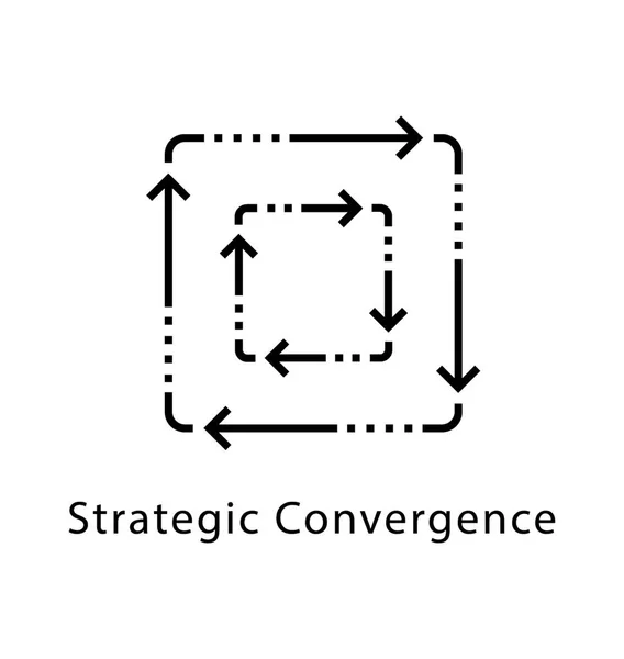 Stratejik Yakınsama Vektör Satırı Simgesi — Stok Vektör