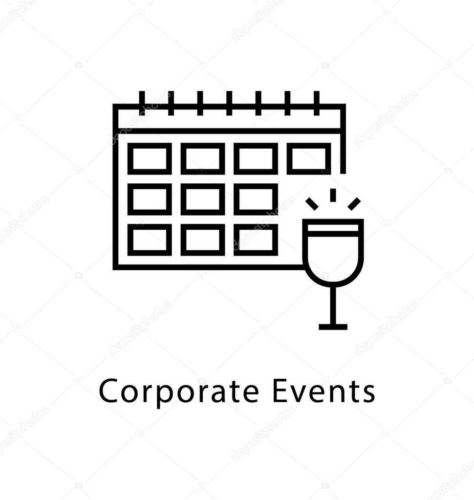 Corporate Events Vector Line Icon