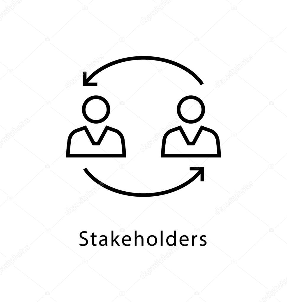Stakeholders Vector Line Icon 