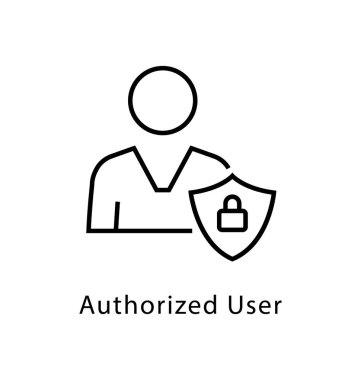 Yetkili kullanıcı vektör satırı simgesi 