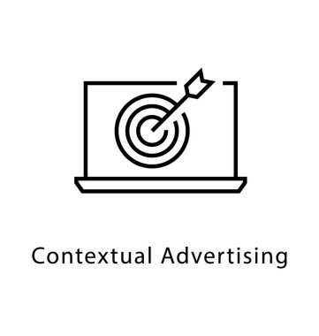 İçeriksel reklamcılık vektör satırı simgesi 