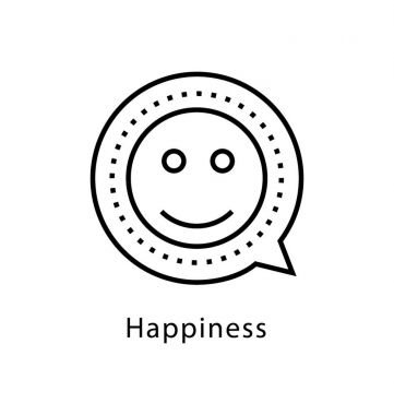 Mutluluk vektör satırı simgesi 