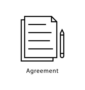 Anlaşma vektör satırı simgesi 