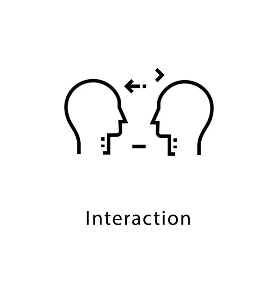 Icono Línea Vectorial Interacción — Vector de stock