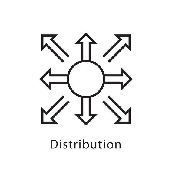 Icono Línea Vectorial Distribución — Vector de stock