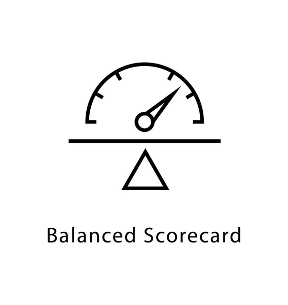 Balanced Scorecard Vector Line Ícone — Vetor de Stock