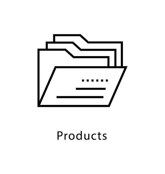 Productos Línea Vectorial Icono — Archivo Imágenes Vectoriales