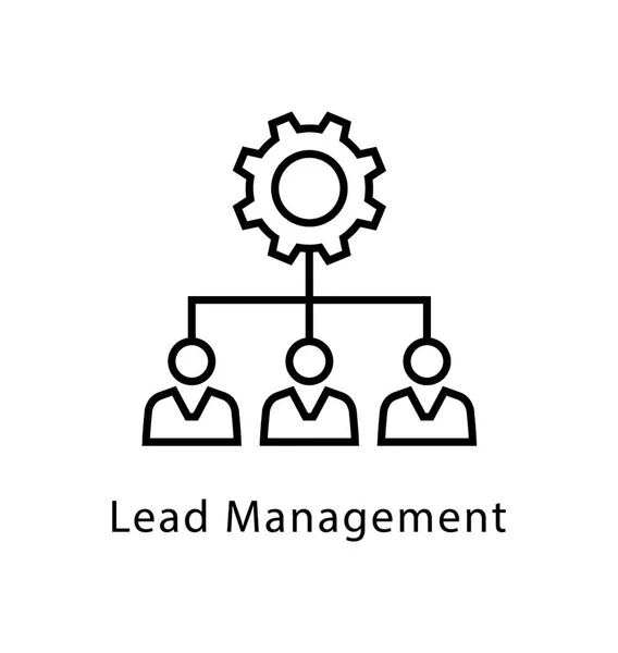 Lead Management Vector Line Icon — Stock Vector