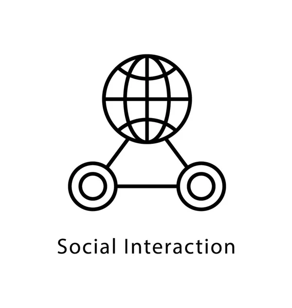 社会互动矢量线图标 — 图库矢量图片