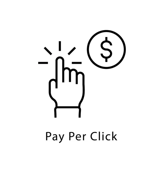 Pay Click Εικονίδιο Γραμμή Διάνυσμα — Διανυσματικό Αρχείο