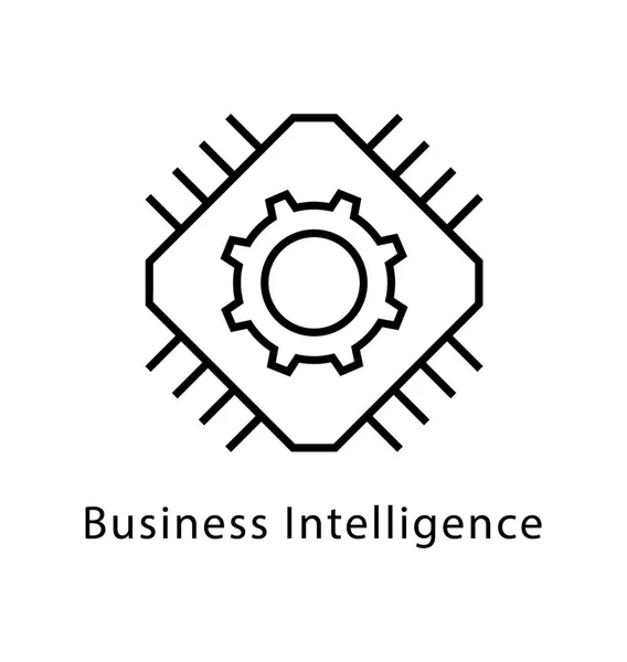Business Intelligence Wektor Linii Ikona — Wektor stockowy