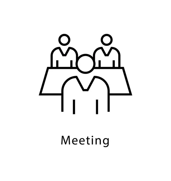 Meeting Vektorzeilen Symbol — Stockvektor