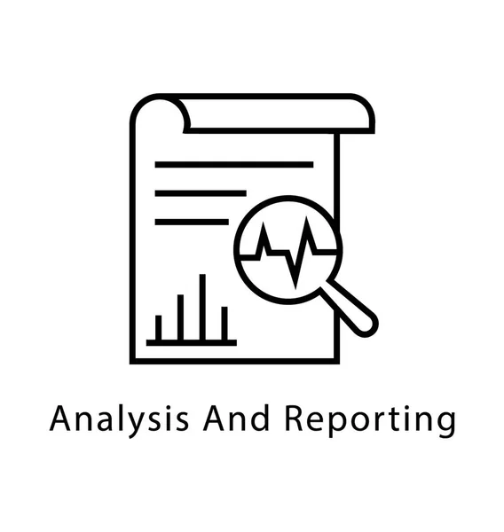 Analyse Rapports Icône Ligne Vectorielle — Image vectorielle