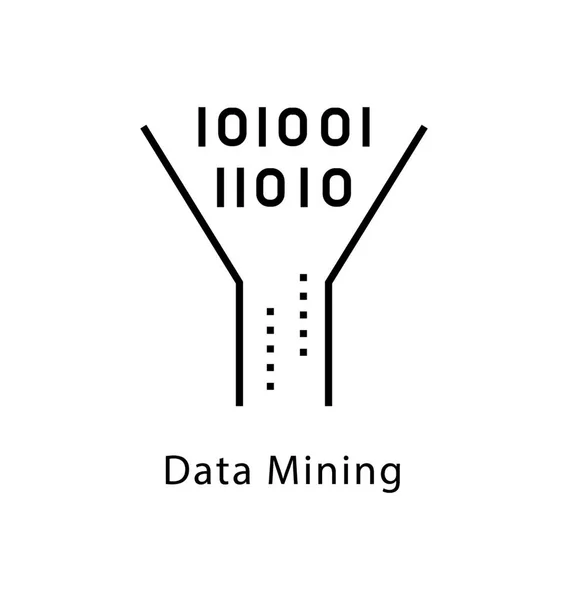 Icono Línea Vectores Minería Datos — Vector de stock