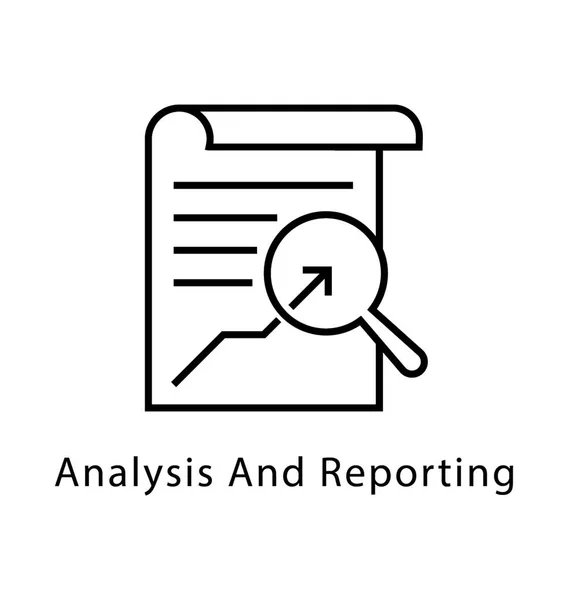 Analyse Rapports Icône Ligne Vectorielle — Image vectorielle