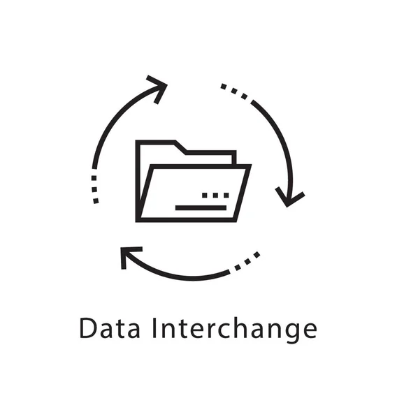 Data Interchange Wektor Linii Ikona — Wektor stockowy