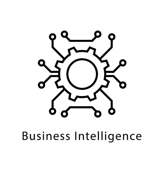 Business Intelligence Wektor Linii Ikona — Wektor stockowy