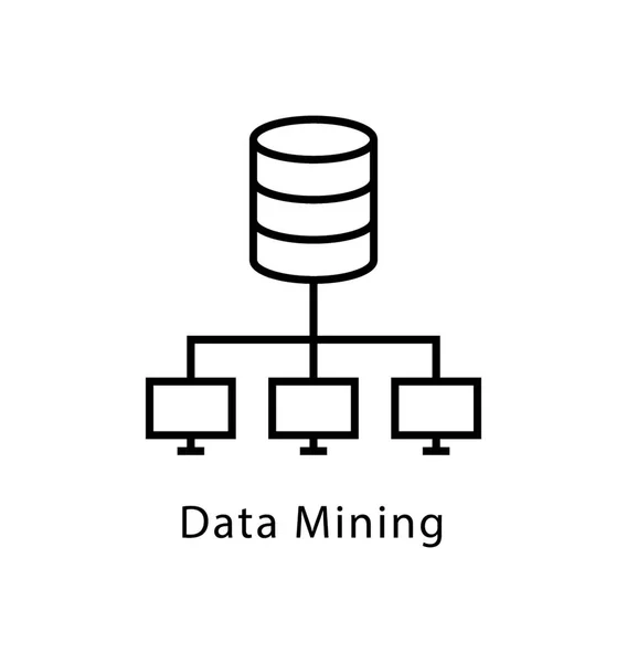 Icono Línea Vectores Minería Datos — Vector de stock