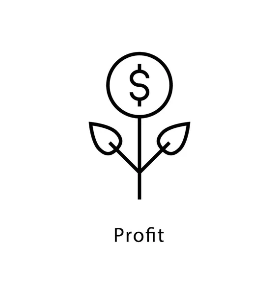 Profit Vector Line Icon — Stock Vector