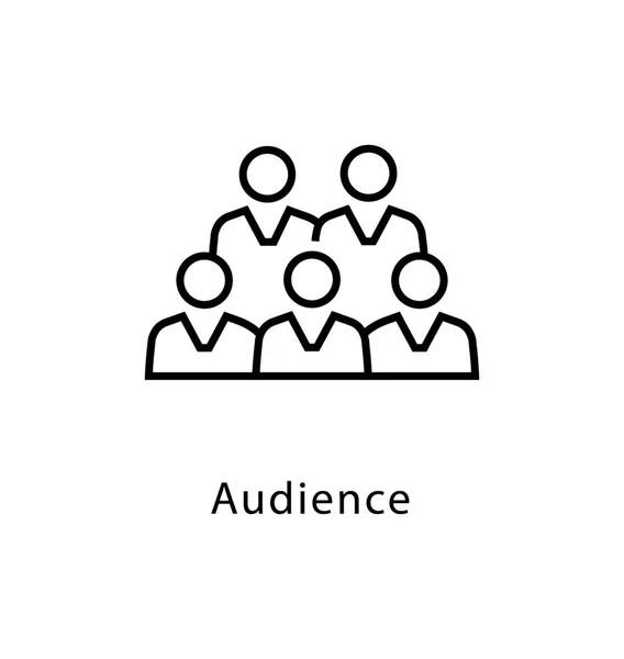Икона Векторная Линия Аудитории — стоковый вектор