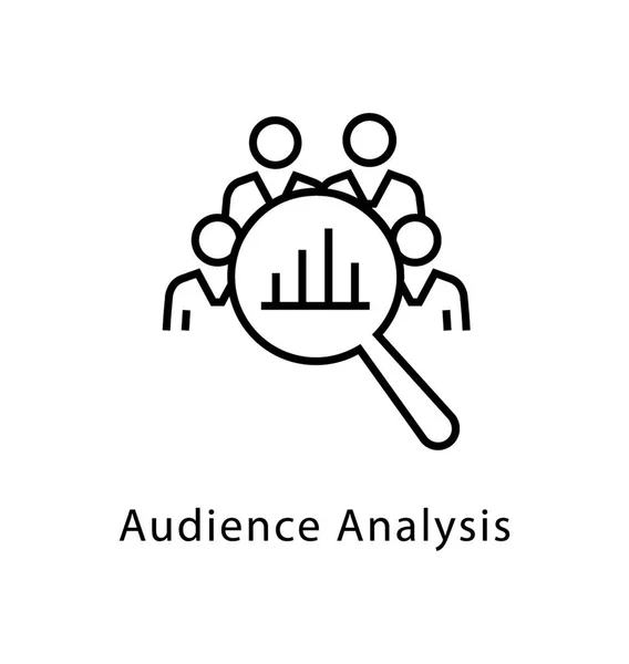 Audience Analysis Vector Line Icon — Stock Vector