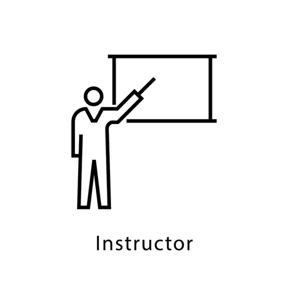 Icône Ligne Vectorielle Instructeur — Image vectorielle