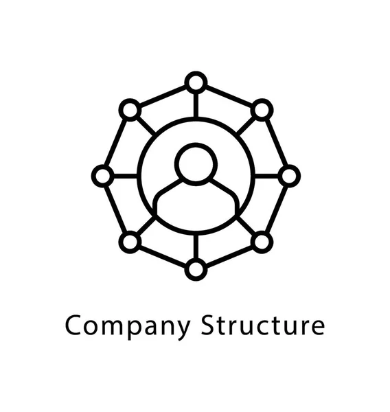 Company Structure Vector Line Icon — Stock Vector