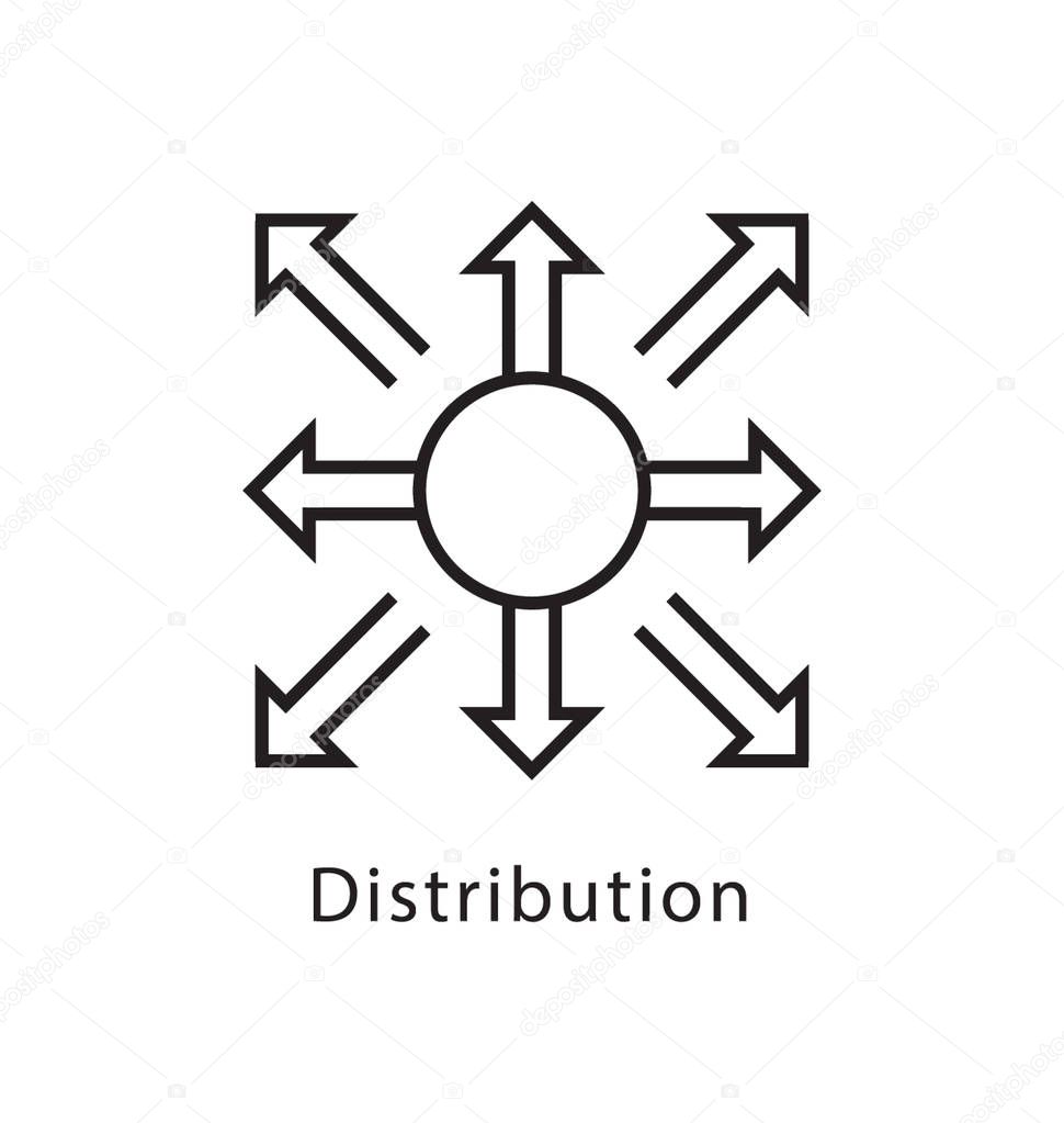 Distribution Vector Line Icon 