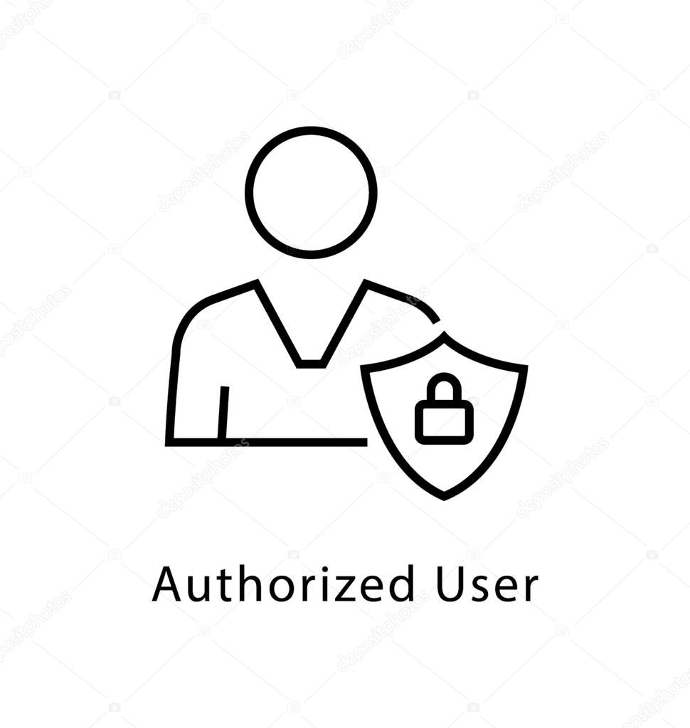 Authorized User Vector line Icon 
