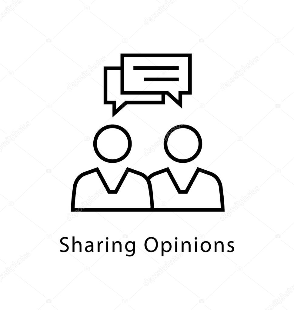 Sharing Opinions Vector Line Icon 