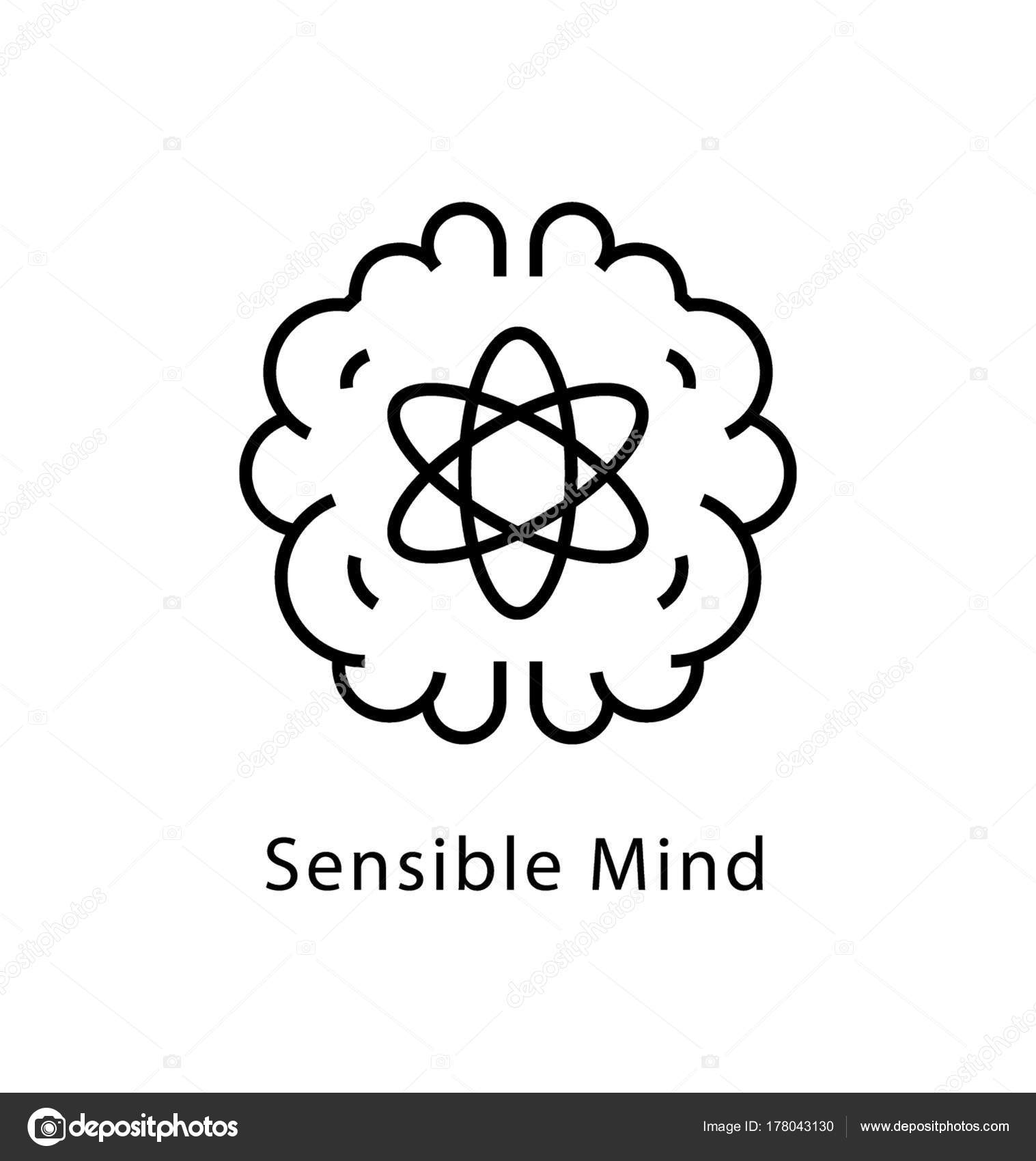 Sensible Mind Vector Line Icon Vector Image By C Creativestall Vector Stock
