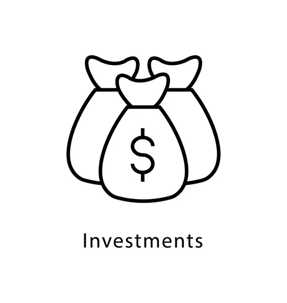 Икона Векторная Линия Инвестиций — стоковый вектор