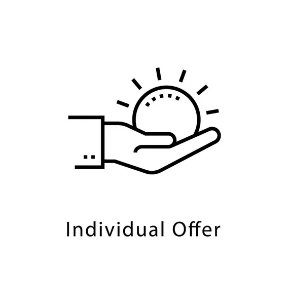 Oferta Individual Vector Linha Ícone — Vetor de Stock